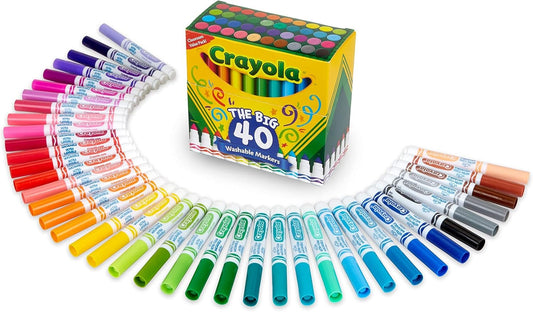 Crayola 40 ct. Ultra - Clean Washable Assorted, Broad Line - Marah Kids