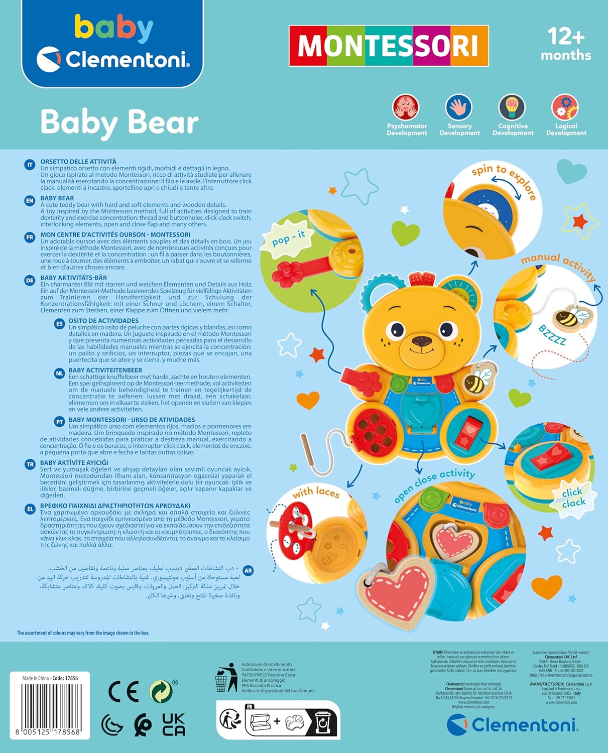 CLEMENTONI Montessori Bear Busy Panel - Marah Kids