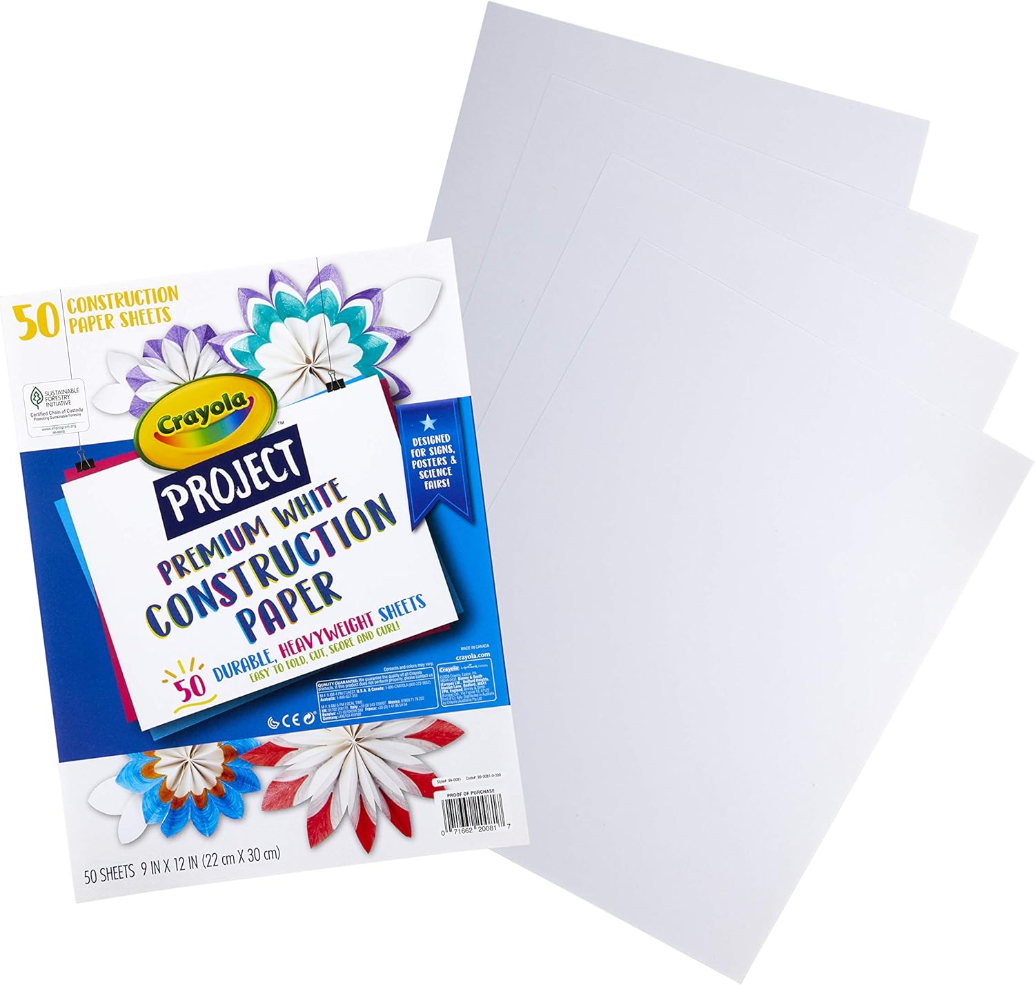 Crayola Project 50 ct. Premium White Construction Paper - Marah Kids