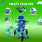 Lovely Baby Tricycle with Handlebar - Blue - Marah Kids