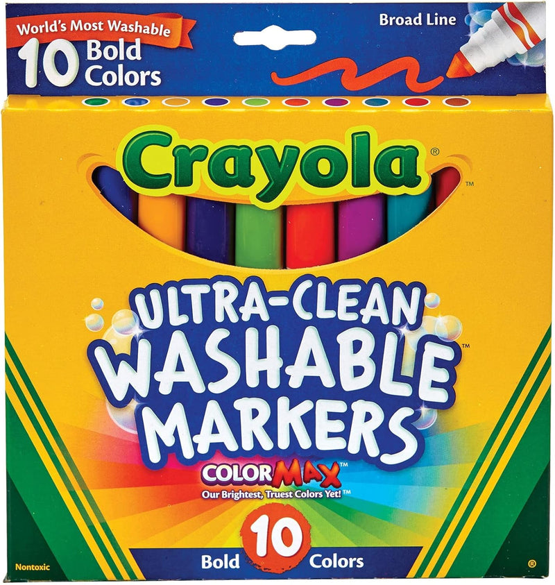 Crayola 10CT Ultra Clean Washable Bold,Broad Line,CMax Mkr - Marah Kids