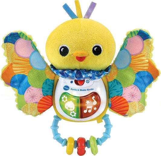 VTech Baby Rattle & Shake Birdie, Sensory Toy with Music, Sounds, Colours, Lights, Interactive Gift for Boys & Girls 3, 6, 12, 18 Months +, English Version - Marah Kids