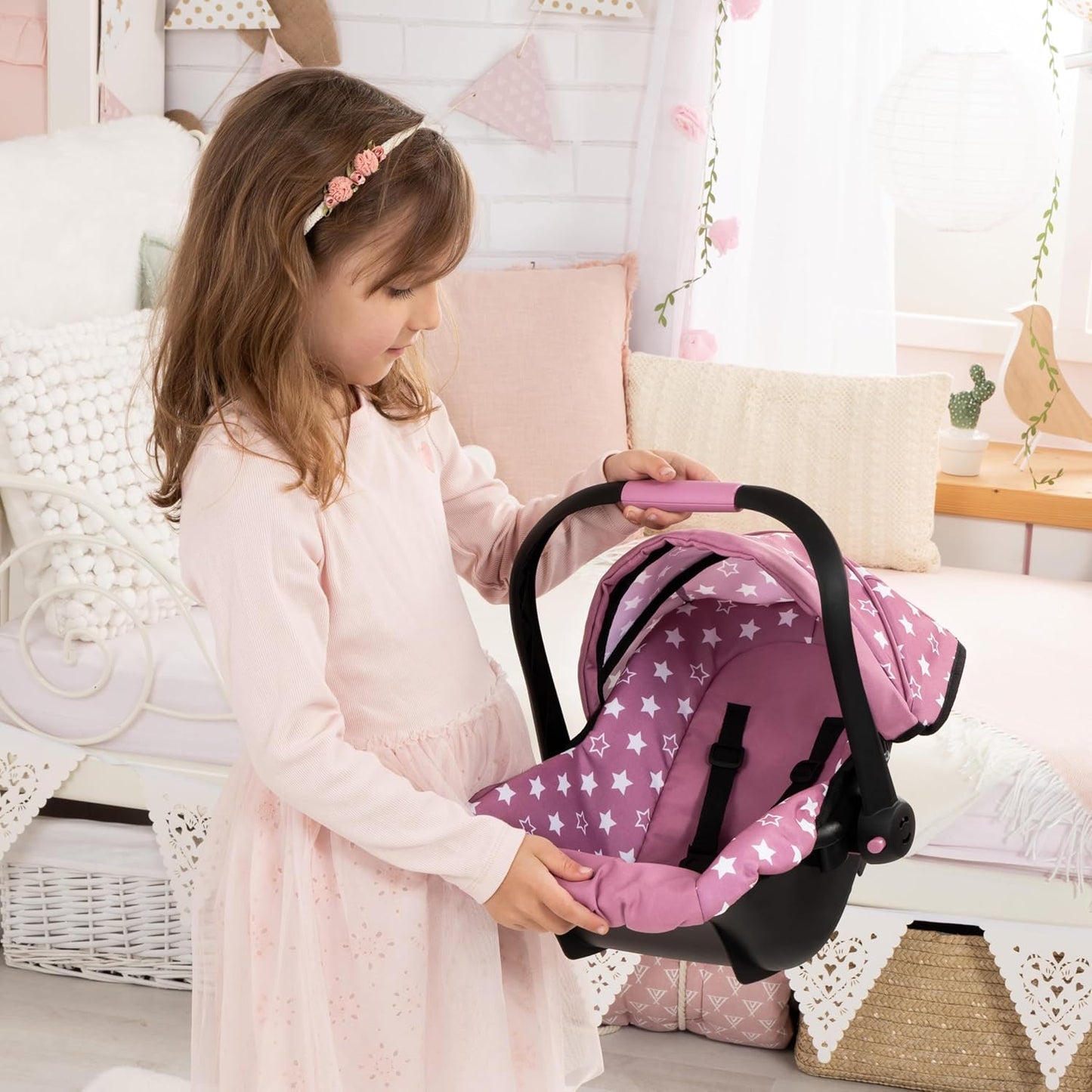 BAYER Dolls Deluxe Car Seat With Canopy Upto 46Cm Dolls - Marah Kids