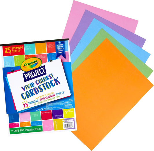 Crayola Project 25 ct. Cardstock, Vivid Colors - Marah Kids