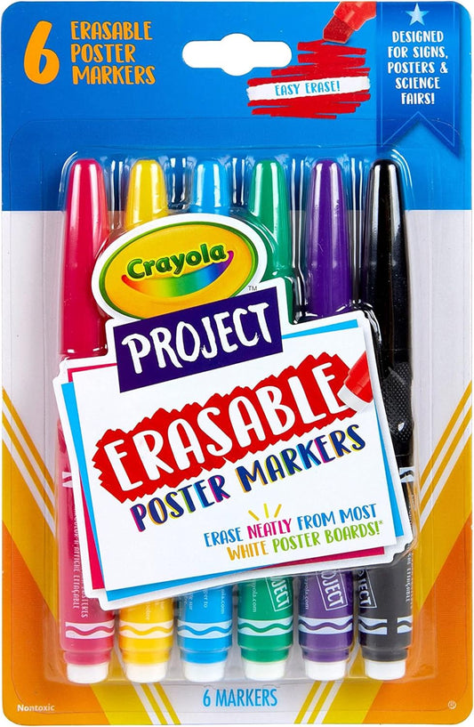 Crayola Project 6 ct. Erasable Poster Markers - Marah Kids