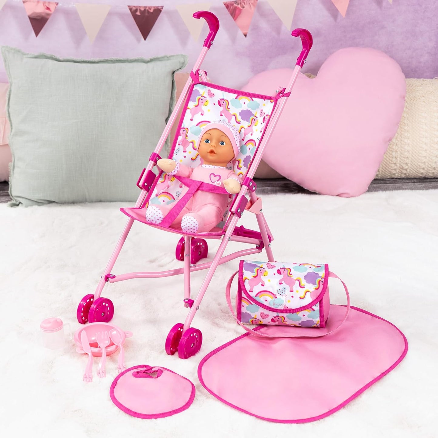 BAYER Dolls Buggy Set With 30Cm Doll & Accessories - Marah Kids