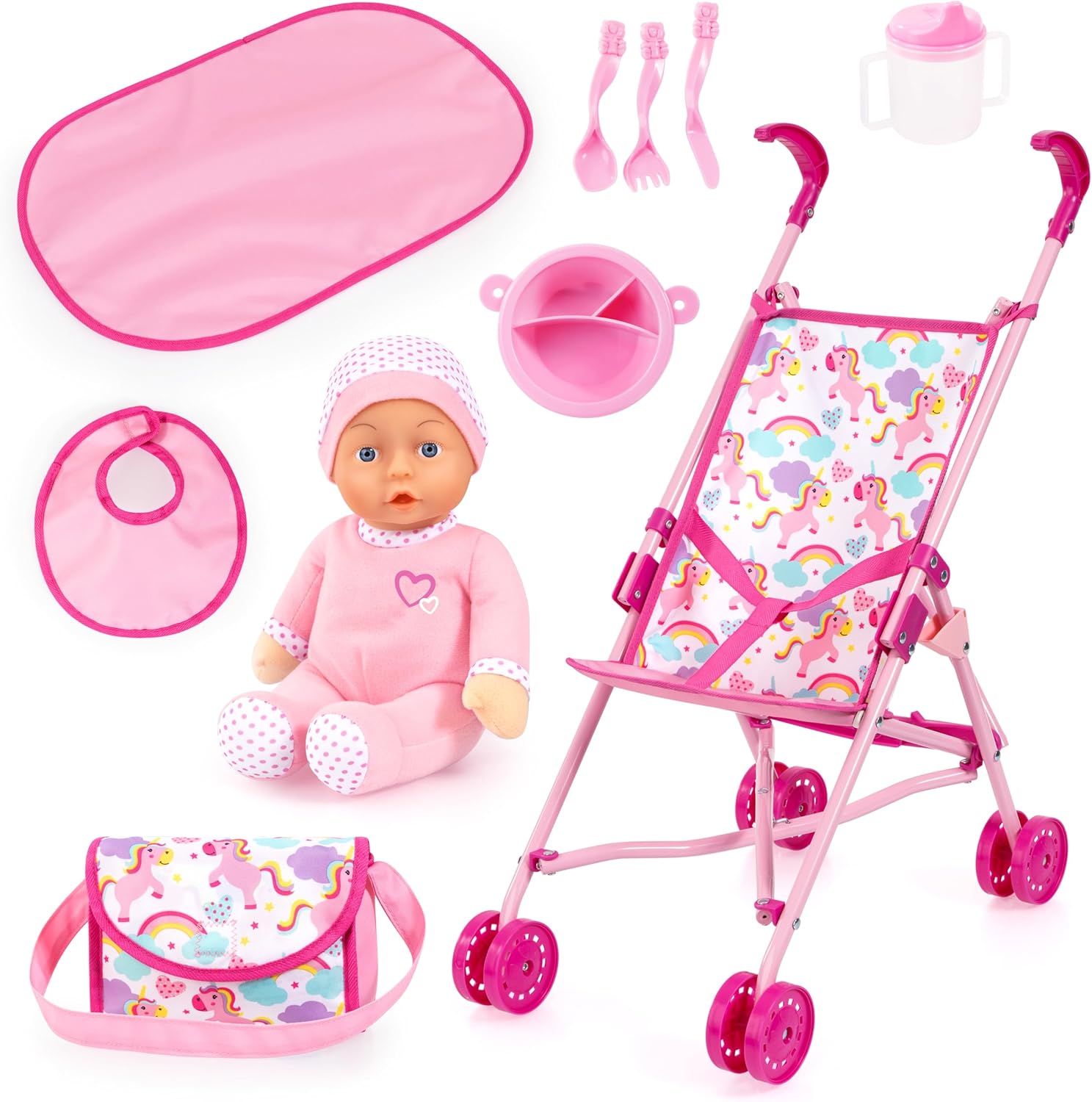 BAYER Dolls Buggy Set With 30Cm Doll & Accessories - Marah Kids