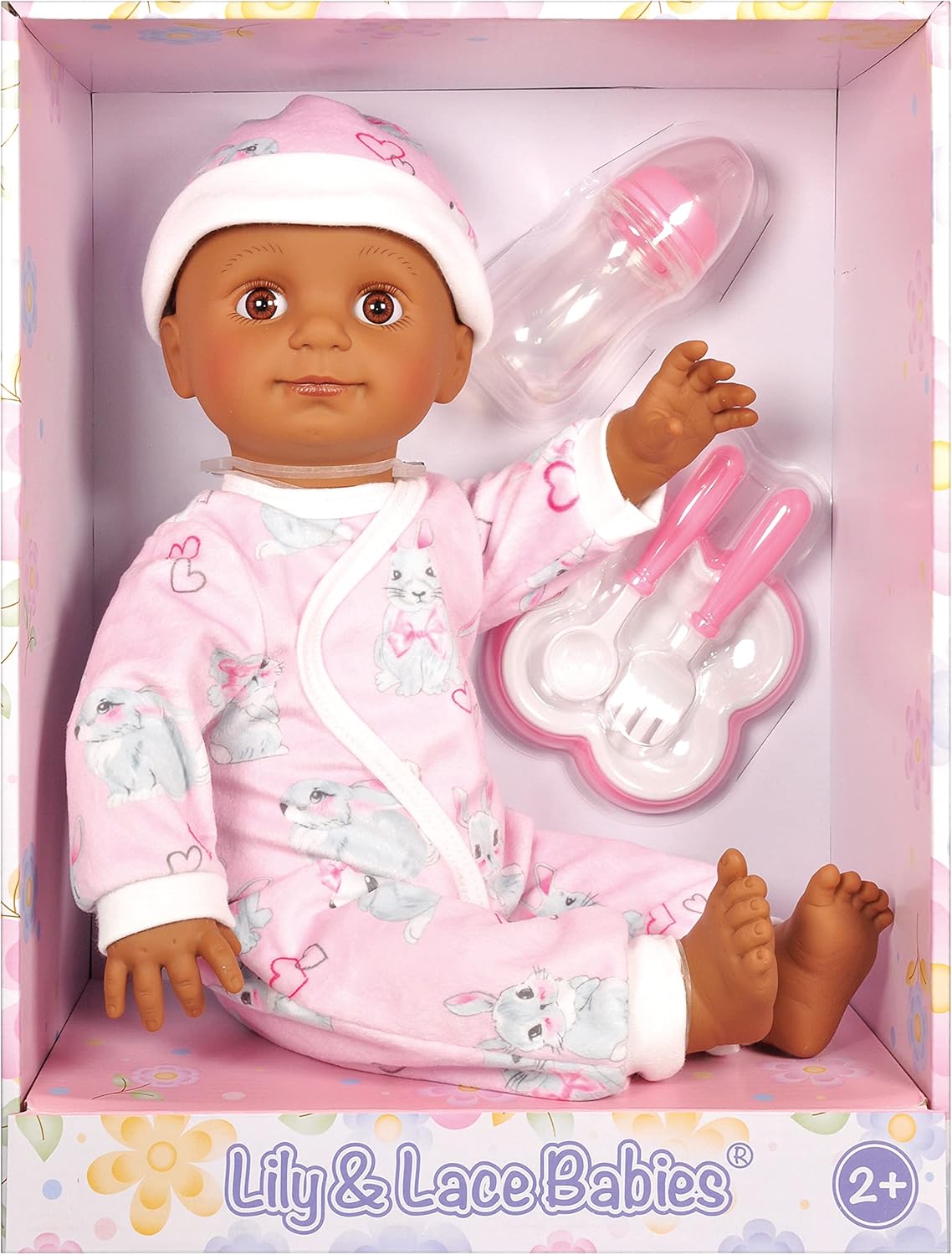 Lotus - 18" inch, Soft - bodied Baby Doll – Afro - American (No Hair) - Marah Kids