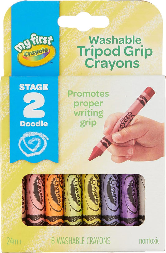 Crayola 8 ct. My First Crayola Washable Tripod Grip Crayons, Stage 2 - Marah Kids