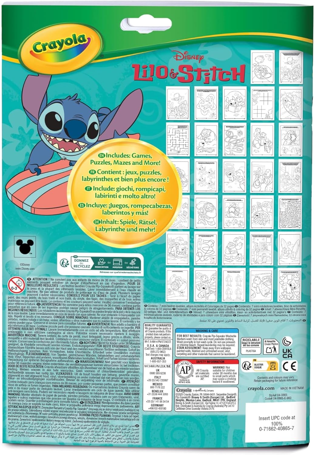 Crayola Lilo & Stitch Colouring Book with Markers - Marah Kids