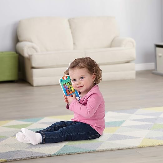 VTech Swipe & Discover Phone, Play Phone for Baby Girls & Boys, Interactive Toy with Lights and Sounds, Phone Toys for Babies, Learning Toy with Animals and Numbers, Ages 6 Months+, English Version - Marah Kids
