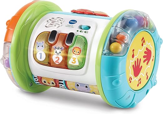 VTech Baby Explore & Discover Roller, Interactive Baby Toy with Gears, Rollers, Beads, Lights & Music, Roll & Push Gift for Infants 6, 9, 12 months +, English version - Marah Kids