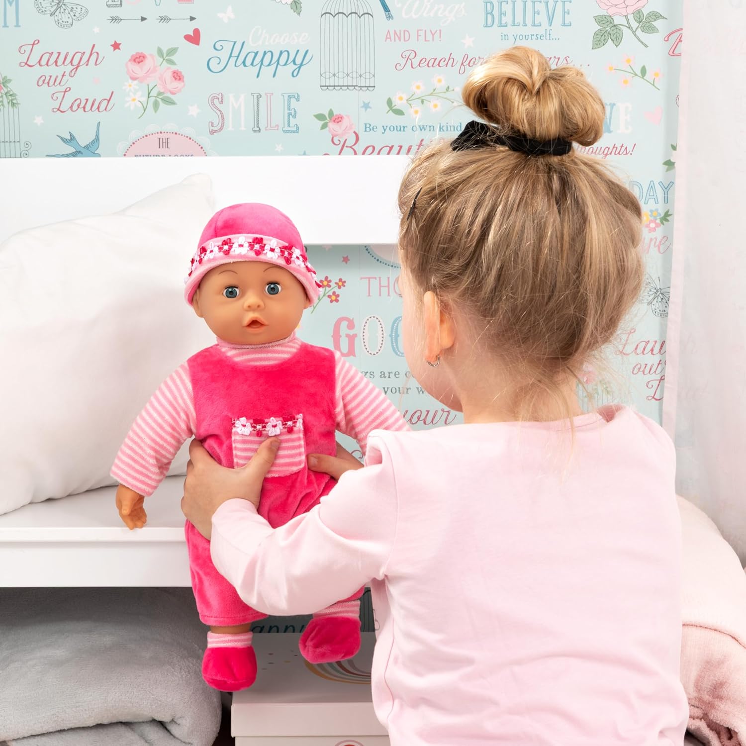 Bayer Design First Words Cute Baby Doll With Accesories 38Cm Set B/O - Marah Kids