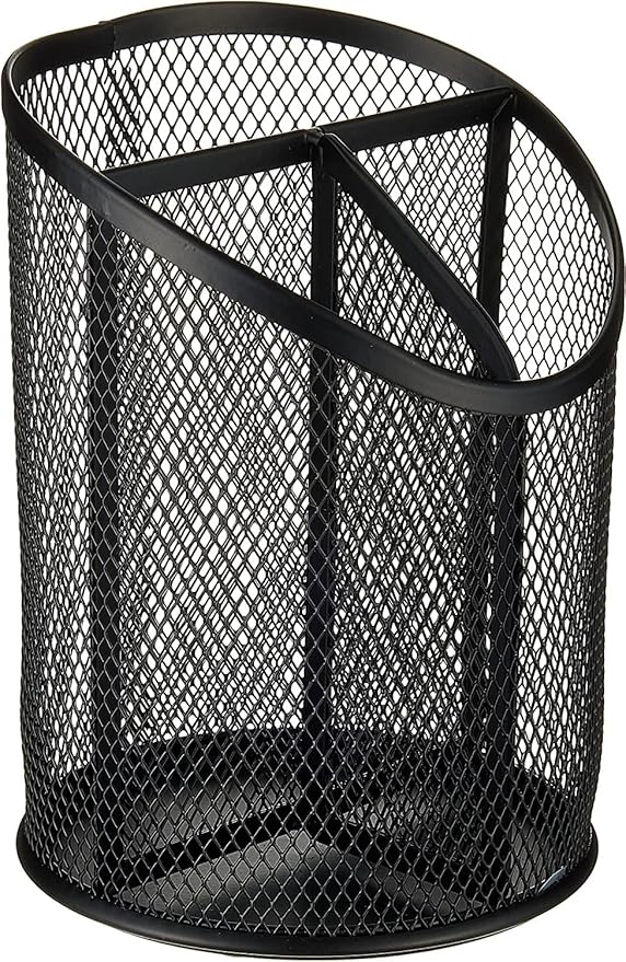 Maxi Mesh 3 Slot Pen & Pencil Cup Holder Black - Marah Kids