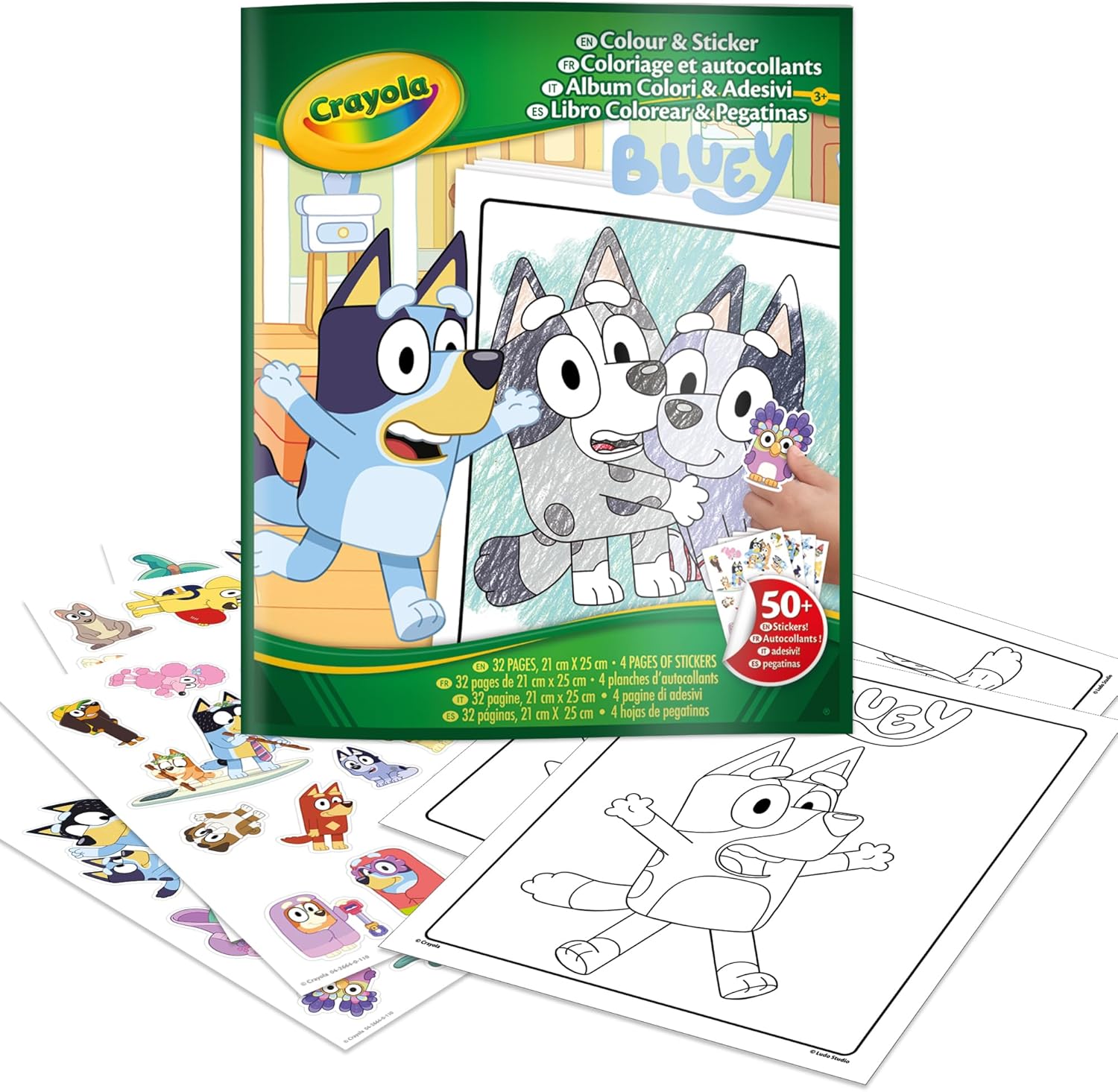 Crayola - Bluey Color & Sticker Activity Book | Colouring pages and stickers feature your child's favorite characters | Pair it with Bluey Toys for a great bundled gift idea | Ideal for Ages 3+ up - Marah Kids