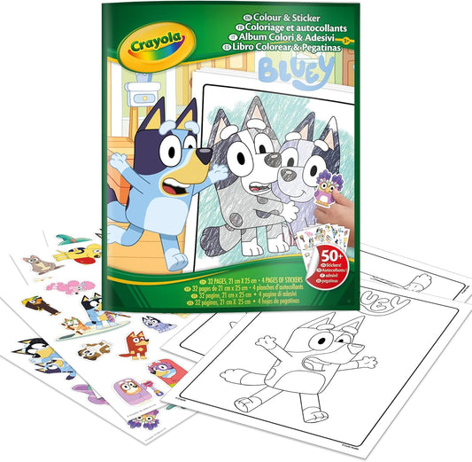 Crayola - Bluey Color & Sticker Activity Book | Colouring pages and stickers feature your child's favorite characters | Pair it with Bluey Toys for a great bundled gift idea | Ideal for Ages 3+ up - Marah Kids