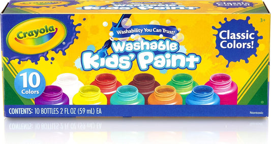 Crayola - Washable Kids Paint | Activity Set,10 Classic Clean & Bright Colors, Pack of 10 | 3+ Yrs - Marah Kids
