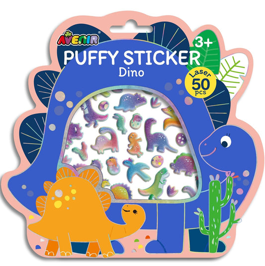 Avenir - Puffy Sticker Dino Multicolor | activity for kids | Perfect work of art to keep for room decoration or to give as a gift | ages 3+ - Marah Kids