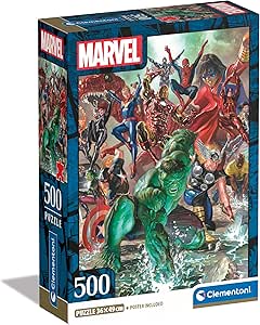CLEMENTONI PUZZLE HQC MARVEL+POSTER 500PCS - Marah Kids