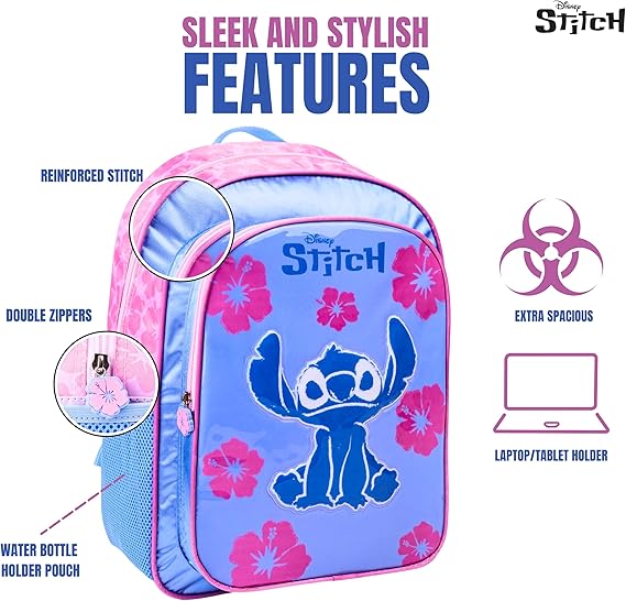 DISNEY STITCH FUR ENOUGH 5IN1 BACKPACK SET 16" - Marah Kids