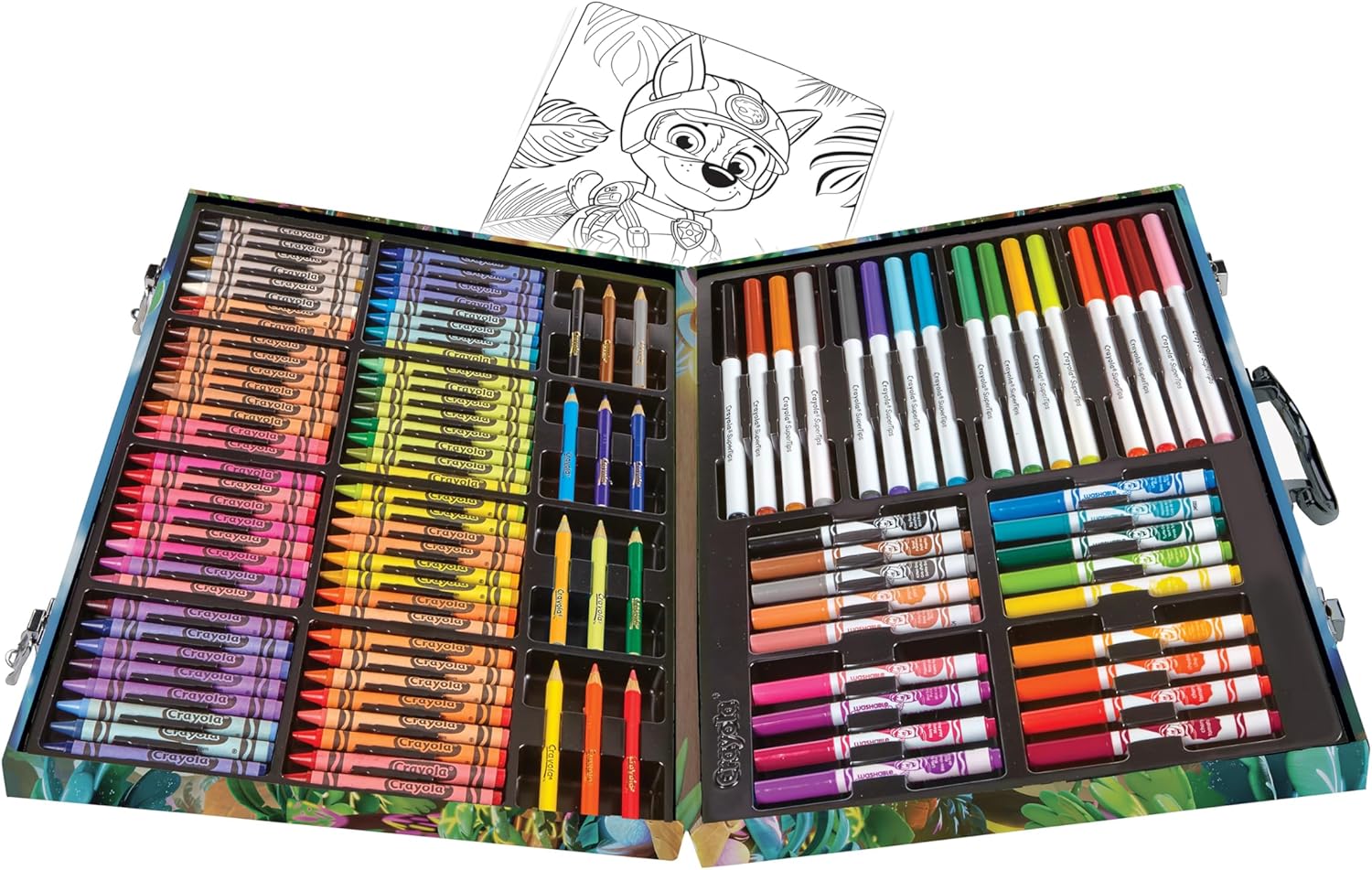 CRAYOLA - Paw Patrol Mighty Movie Painting Case, Creative Set with 128 Pieces, Felt Tip Pens, Crayons, Wax Pens, Creative Activity and Gift for Children, Ages 5 and Up - Marah Kids