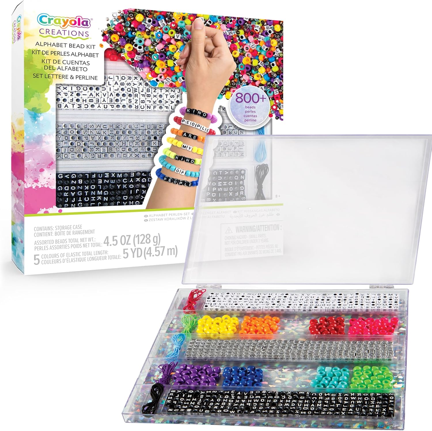 Crayola - Creations Personalized Bracelet Making Kit | Express Yourself with 800+ Beads and Accessories - Craft Up to 50+ Colorful Bracelets | Alphabet Charms for Custom Messages - DIY Set for Girls Ages 8+ - Marah Kids