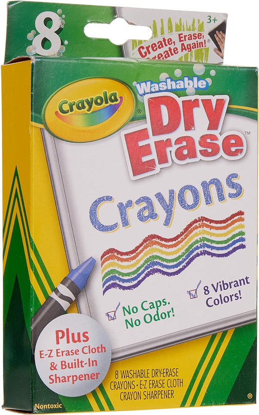 Crayola 8 Ct. Dry - Erase Crayons, Large Size - Marah Kids