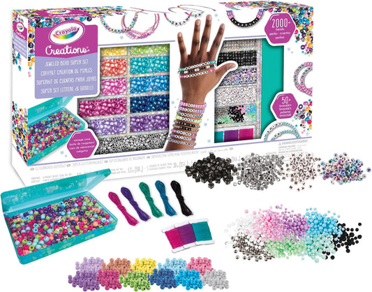 Crayola - Creations Personalized Bracelet Making Kit | Express Yourself with Over 2000 Beads and Accessories - Craft Up to 50+ Original and Colorful Bracelets | Alphabet Charms for Custom Messages - DIY Set for Girls Ages 8+ - Marah Kids