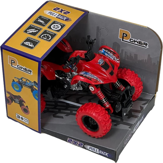 D - Power - Pullback Motorcycle Stunt Bike, Red | No Batteries Needed, Fun for All Ages | 3+ - Marah Kids