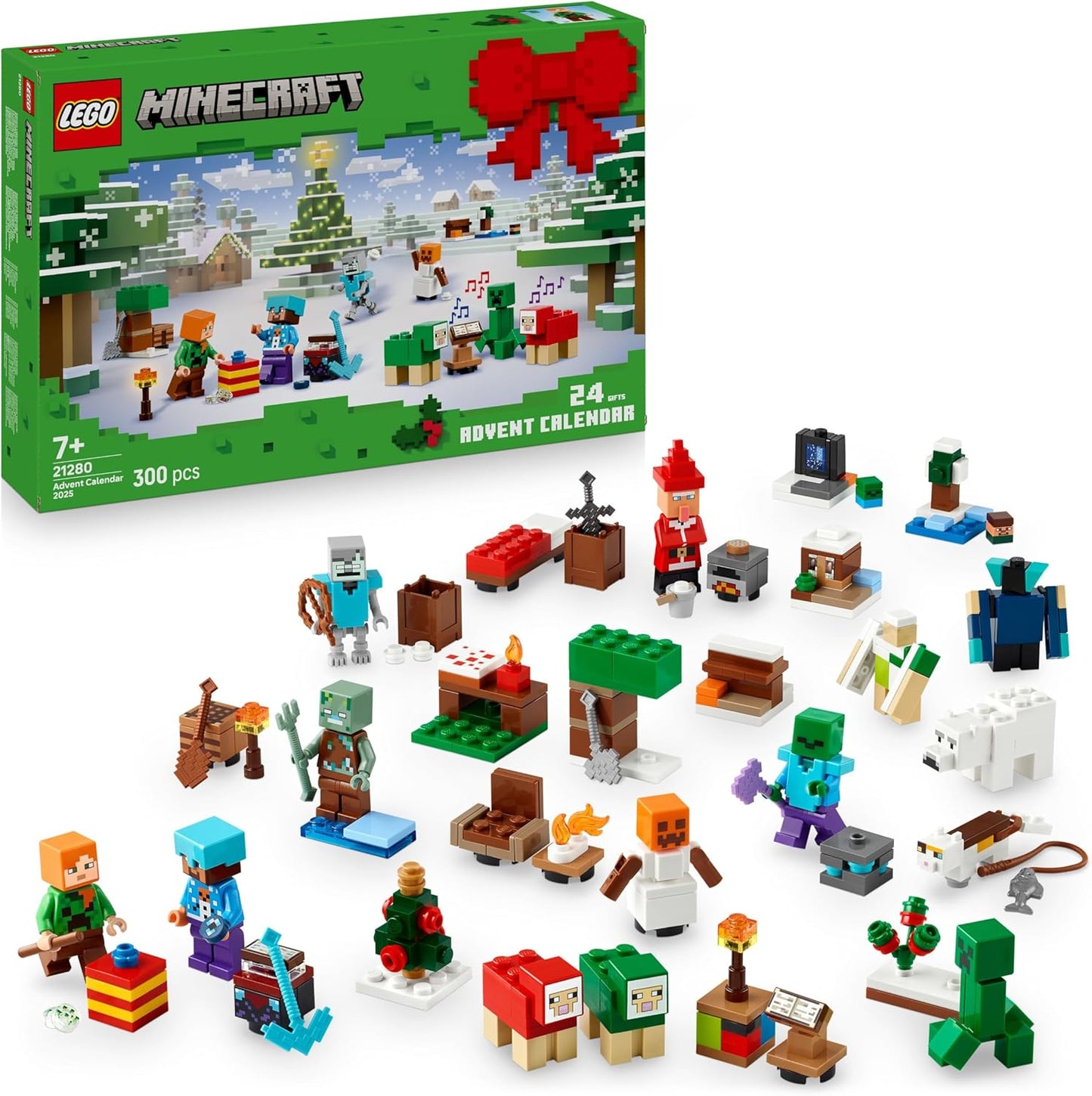 LEGO Minecraft Advent Calendar 2025 Minifigures & Mini Builds 21280