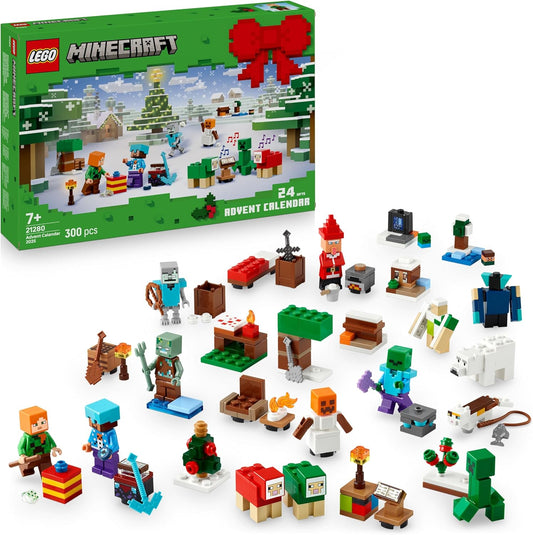 LEGO Minecraft Advent Calendar 2025 Minifigures & Mini Builds 21280