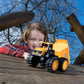 D - POWER Teamsterz JCB 10" Dump Truck Sand Tool and Helmet Playset | Construct the ultimate playtime | Design free - moving wheels for push - along fun | Suitable for children aged 3 + and above - Marah Kids