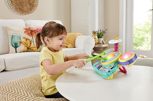 VTech Bluey Hooray Drum Set with Light - Up Pads, Music & Rhythm Games (Ages 3+) - Marah Kids