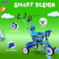 Lovely Baby Tricycle with Handlebar - Blue - Marah Kids