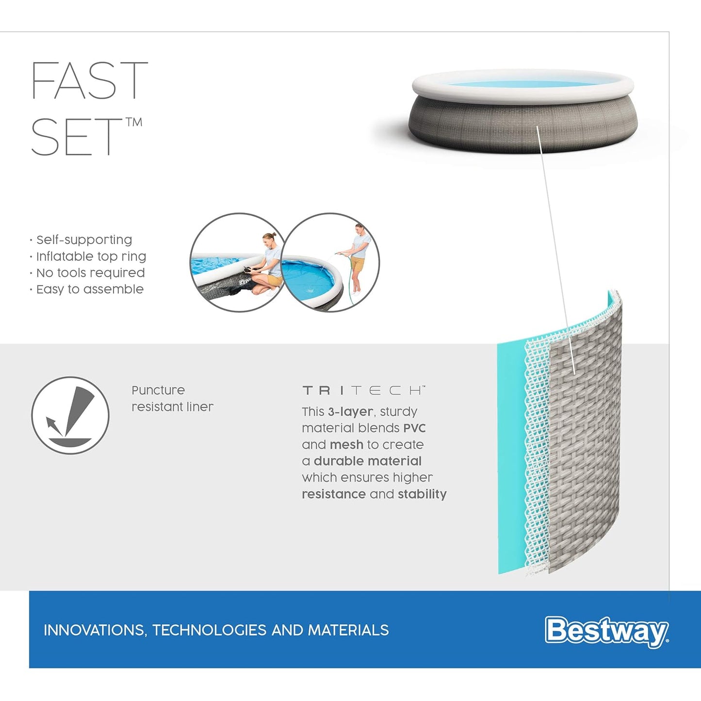 BWAGP BESTWAY FAST POOL SET 396X84CM - Marah Kids