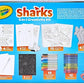 Crayola Sharks 5-In-1 Creativity Kit – Ocean-Themed Art Set With Crayons, Markers, Buildable Sharks & More, Gift For Kids Ages 5+