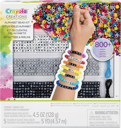 Crayola - Creations Personalized Bracelet Making Kit | Express Yourself with 800+ Beads and Accessories - Craft Up to 50+ Colorful Bracelets | Alphabet Charms for Custom Messages - DIY Set for Girls Ages 8+ - Marah Kids