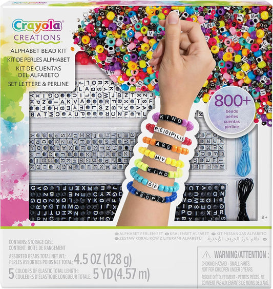 Crayola - Creations Personalized Bracelet Making Kit | Express Yourself with 800+ Beads and Accessories - Craft Up to 50+ Colorful Bracelets | Alphabet Charms for Custom Messages - DIY Set for Girls Ages 8+ - Marah Kids