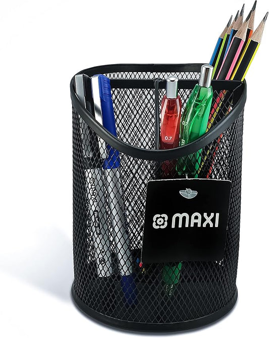 MAXI MESH 3 SLOT PEN & PENCIL CUP HOLDER BLACK