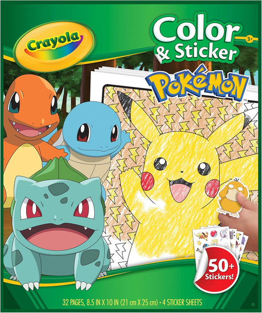 Crayola - Pokemon Coloring and Activity Album | 32 Pages of Coloring and Fun Activities - Includes 4 Sheets of Decorative Stickers Ages 3+ - Marah Kids