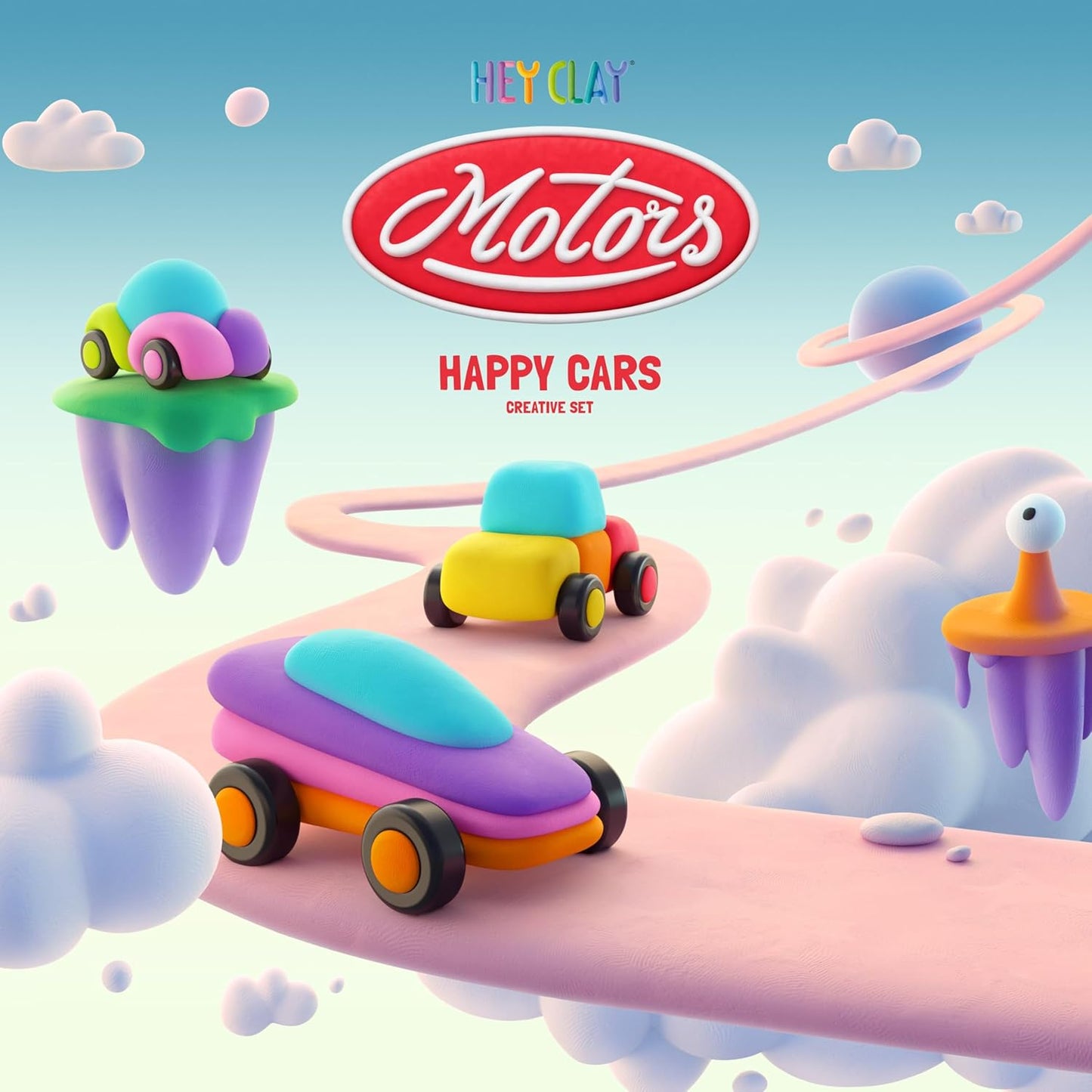 HEY CLAY - Happy Cars set Air - Dry Clay 6 Cans - Marah Kids