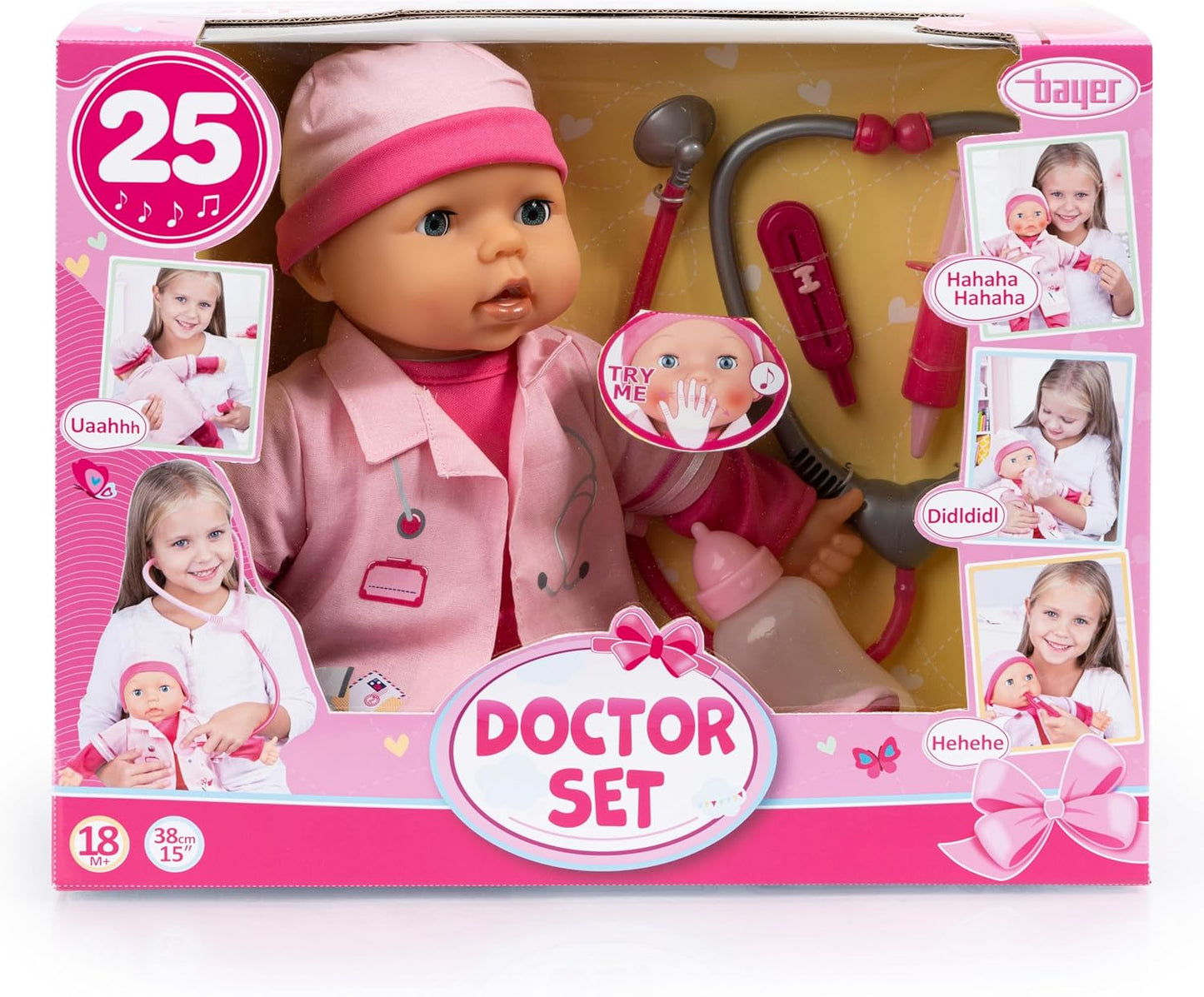 Bayer Doctor Set Doll Playset 38 Cm B/O - Marah Kids