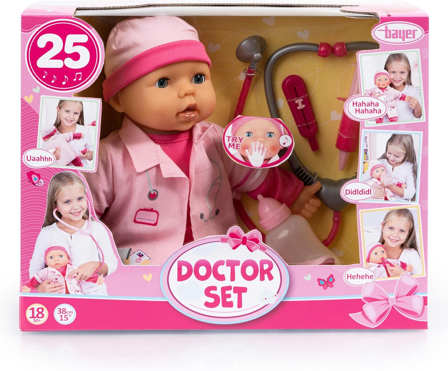 Bayer Doctor Set Doll Playset 38 Cm B/O - Marah Kids