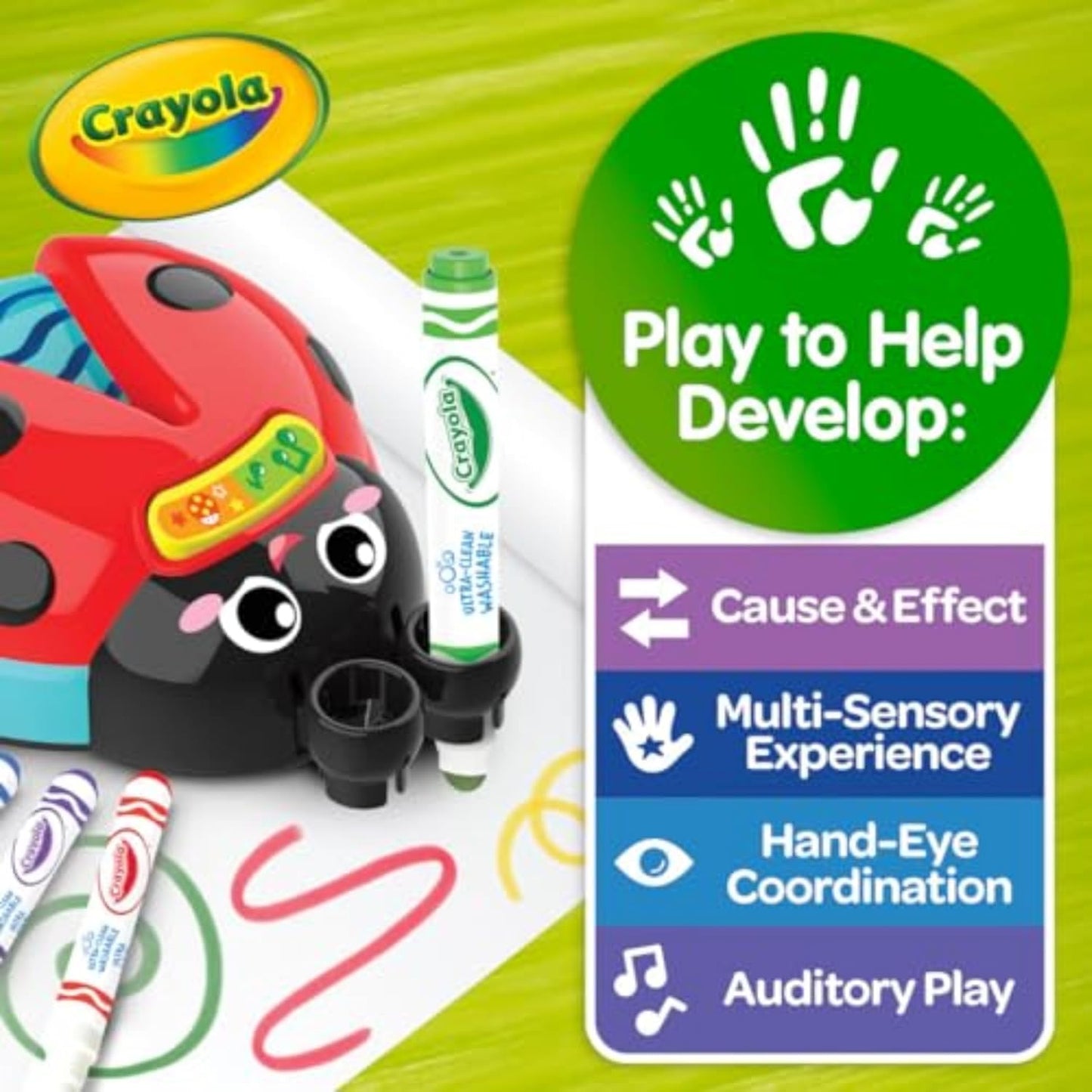 Crayola Musical Doodle Bug, Toddler Sensory Toy, Ladybug Toy For Kids, Arts & Crafts, Holiday Gifts For Toddlers, Ages 2+