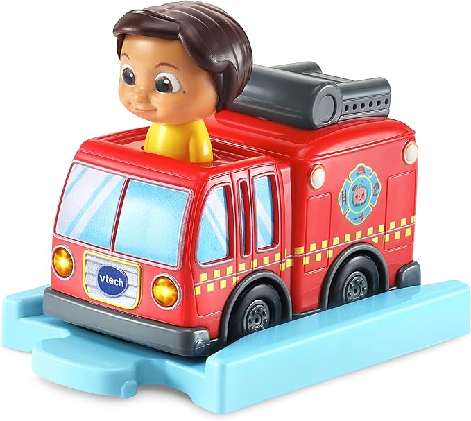 VTech CoComelon Go! Go! Smart Wheels Nina’s Fire Truck & Track, Fire Sounds & Songs with SmartPoint, Ages 1.5 – 5 Years - Marah Kids