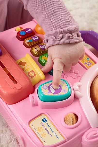 Vtech Baby Cutie Puppy Carrier – Interactive Role - Play Toy with 6 Accessories, Light - Up Buttons, Music & Phrases | for Babies 9–24 Months+ - Marah Kids