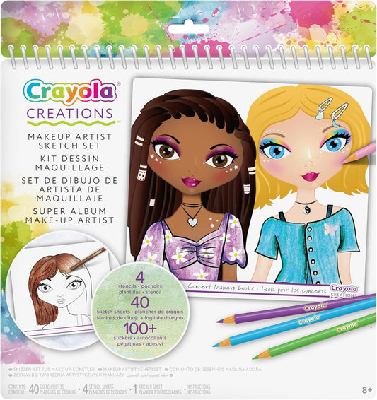 Crayola - Creations Make - up Sketch Portfolio | Perfect as a gift for children | Suitable for kids ages 8 years and up - Marah Kids