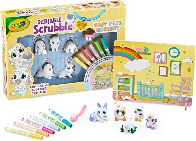 Crayola Scribble Scrubbie Baby Pets Nursery, Baby Animal Toys For Toddlers & Kids, Gift For Girls & Boys, Ages 3+