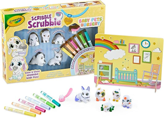 Crayola Scribble Scrubbie Baby Pets Nursery, Baby Animal Toys For Toddlers & Kids, Gift For Girls & Boys, Ages 3+