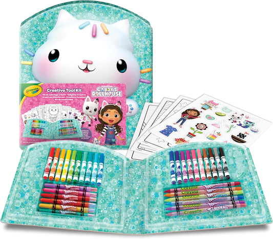 CRAYOLA - Gabby's Dollhouse Creative Case Includes over 40 pieces including markers, pencils, colored pencils, coloring sheets, and sticker | Ideal for ages 5+ up - Marah Kids